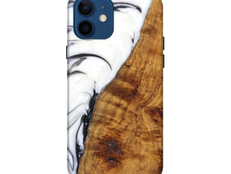 iPhone 12 Wood+Resin Live Edge Phone Case - Abner (Black & White, 628380) Discount