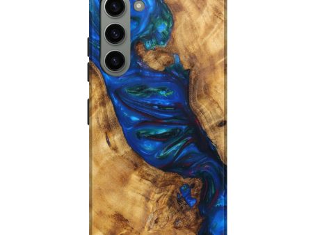 Galaxy S23 Plus Wood+Resin Live Edge Phone Case - Piper (Blue, 626989) Online Sale