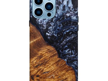 iPhone 14 Pro Max Wood+Resin Live Edge Phone Case - Foster (Blue, 630829) Online Hot Sale