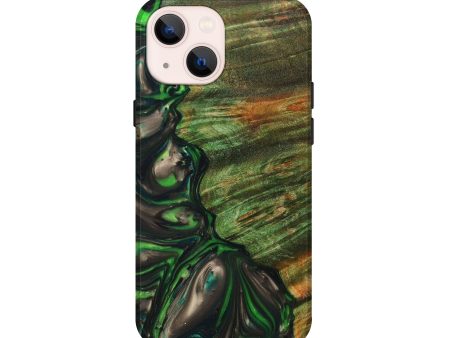 iPhone 13 mini Wood+Resin Live Edge Phone Case - Michel (Green, 630850) Online