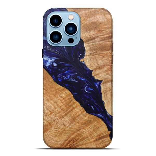 iPhone 14 Pro Max Wood+Resin Live Edge Phone Case - Kendall (Blue, 630236) Online Sale