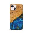 iPhone 13 mini Wood+Resin Live Edge Phone Case - Adelaide (Teal & Gold, 628666) Online now