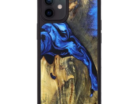 iPhone 12 Wood+Resin Phone Case - Edsel (Blue, 627475) Cheap