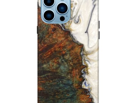 iPhone 14 Pro Max Wood+Resin Live Edge Phone Case - Coleson (Black & White, 628637) Online Sale