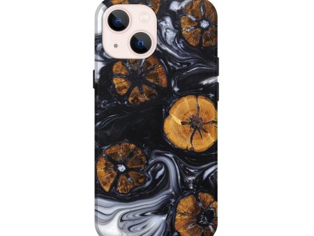 iPhone 13 mini Wood+Resin Live Edge Phone Case - Amelie (Black & White, 628667) Discount