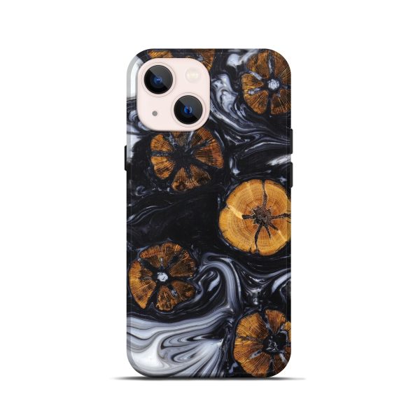 iPhone 13 mini Wood+Resin Live Edge Phone Case - Amelie (Black & White, 628667) Discount