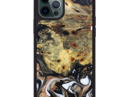 iPhone 12 Pro Max Wood+Resin Phone Case - Katherin (Black & White, 629937) Cheap