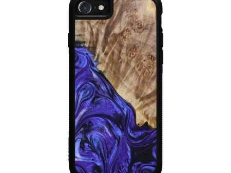 iPhone SE Wood+Resin Phone Case - Ananya (Purple, 631012) Sale