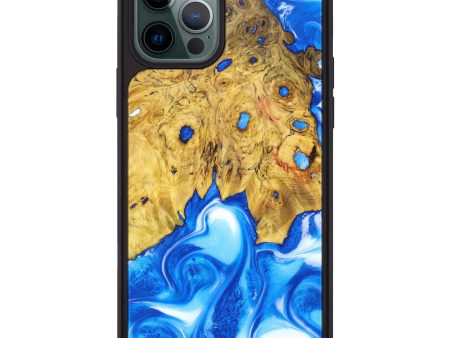 iPhone 12 Pro Max Wood+Resin Phone Case - Alisha (Blue, 624683) on Sale