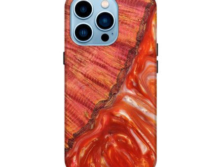 iPhone 14 Pro Wood+Resin Live Edge Phone Case - Morton (Red, 625513) on Sale