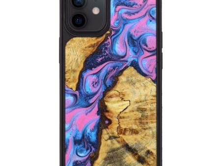 iPhone 12 Wood+Resin Phone Case - Tiffanie (Purple, 625318) on Sale