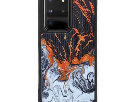 Galaxy S20 Ultra Wood+Resin Phone Case - Marci (Lava, 627131) For Sale