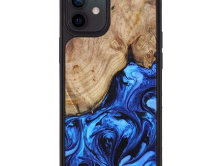 iPhone 12 Wood+Resin Phone Case - Wyatt (Blue, 627454) For Discount