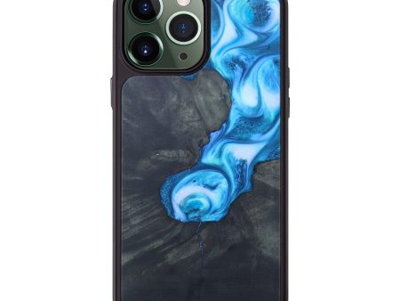 iPhone 13 Pro Max Wood+Resin Phone Case - Tristen (Blue, 628215) For Sale