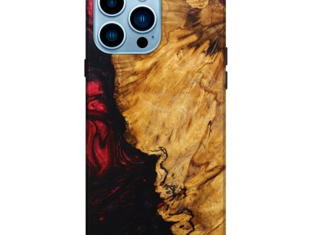 iPhone 14 Pro Max Wood+Resin Live Edge Phone Case - Brenda (Red, 631081) Supply