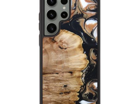 Galaxy S23 Ultra Wood+Resin Phone Case - Amare (Black & White, 629938) Online now