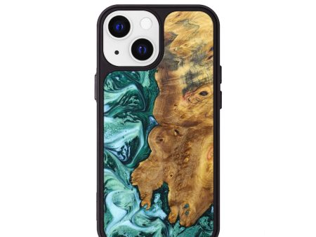 iPhone 13 mini Wood+Resin Phone Case - Blaire (Green, 628601) Discount