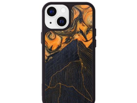 iPhone 13 mini Wood+Resin Phone Case - Ailyn (Lava, 624910) For Discount