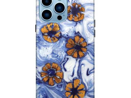 iPhone 14 Pro Max Wood+Resin Live Edge Phone Case - Kaitlin (Blue, 626977) Cheap