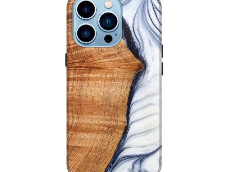 iPhone 14 Pro Wood+Resin Live Edge Phone Case - Antwan (Black & White, 627375) Discount