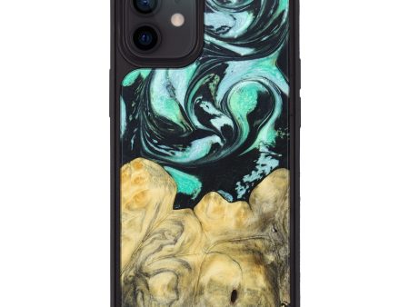 iPhone 12 Wood+Resin Phone Case - Darci (Green, 625709) Online now