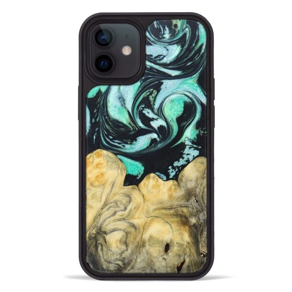 iPhone 12 Wood+Resin Phone Case - Darci (Green, 625709) Online now