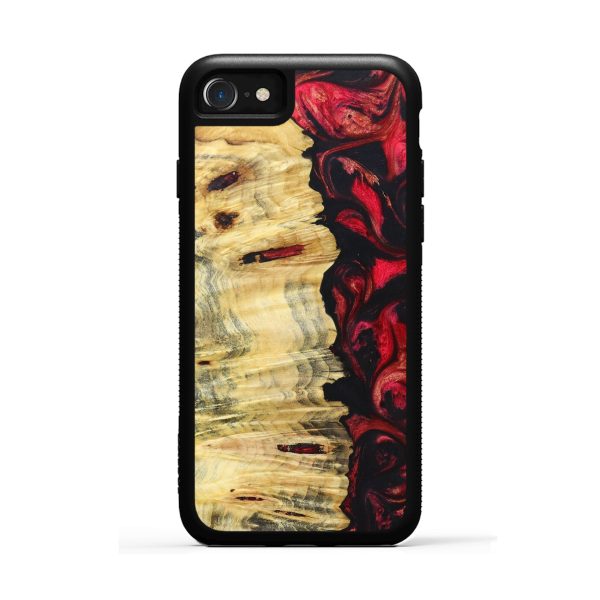 iPhone SE Wood+Resin Phone Case - Darrel (Red, 627331) For Cheap