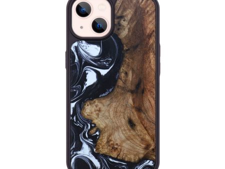 iPhone 14 Wood+Resin Phone Case - Adison (Black & White, 627758) Online