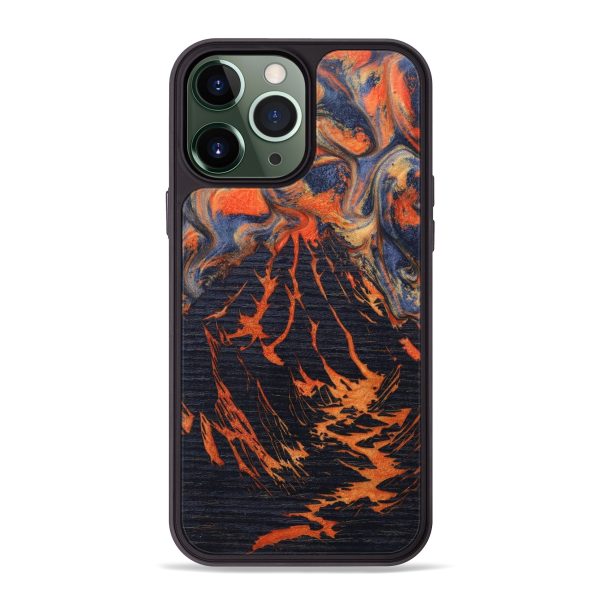 iPhone 13 Pro Max Wood+Resin Phone Case - Sidney (Lava, 627124) For Discount