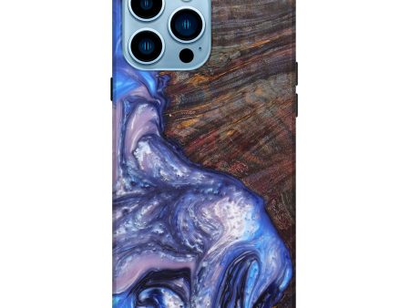 iPhone 14 Pro Max Wood+Resin Live Edge Phone Case - Jairo (Blue, 626349) Online now