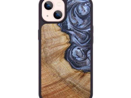 iPhone 14 Wood+Resin Phone Case - Dionne (Black & White, 627769) Fashion