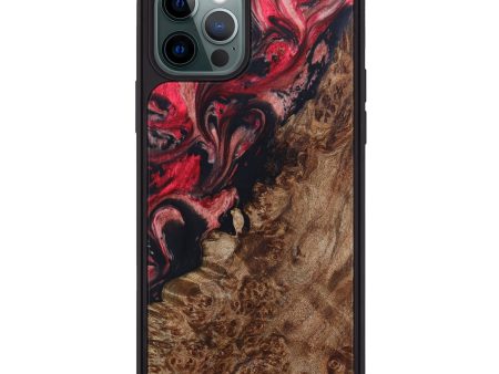 iPhone 12 Pro Wood+Resin Phone Case - Ana (Red, 630495) on Sale