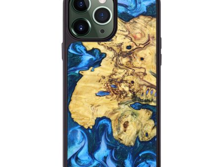 iPhone 13 Pro Max Wood+Resin Phone Case - Ember (Blue, 631065) Fashion