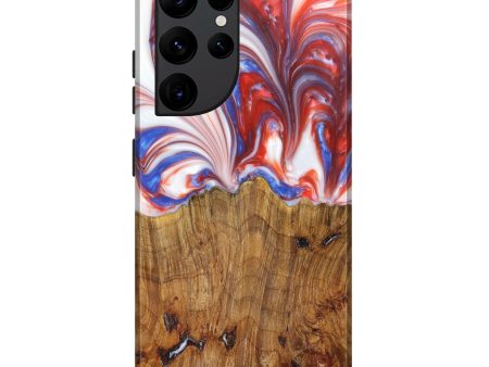 Galaxy S22 Ultra Wood+Resin Live Edge Phone Case - Lissette (Red, 625371) Hot on Sale