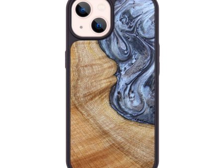 iPhone 14 Wood+Resin Phone Case - Amarah (Black & White, 627776) Discount