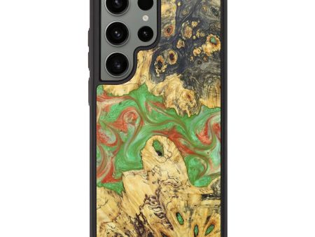 Galaxy S23 Ultra Wood+Resin Phone Case - Addyson (Green, 625739) Fashion