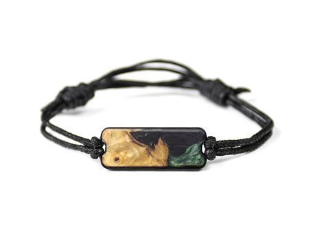 Classic Wood+Resin Bracelet - Maxine (Green, 626852) on Sale