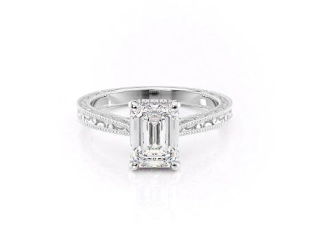 The Elizabeth Set With A 3 Carat Emerald Moissanite For Discount