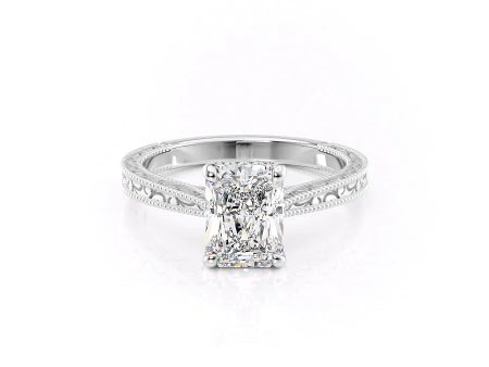 The Elizabeth Set With A 2 Carat Radiant Moissanite on Sale