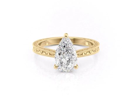 The Elizabeth Set With A 4 Carat Pear Moissanite Discount